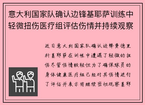 意大利国家队确认边锋基耶萨训练中轻微扭伤医疗组评估伤情并持续观察